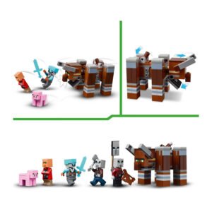 LEGO Minecraft figuren en ravager met beweegbare onderdelen
