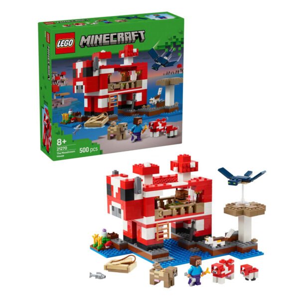 LEGO Minecraft 21270 Het Mooshroom Huis set met doos en volledige opbouw van het huis
