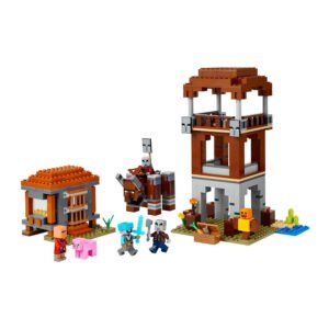 LEGO Minecraft uitkijktoren, varkentje, helden en vijanden los opgesteld