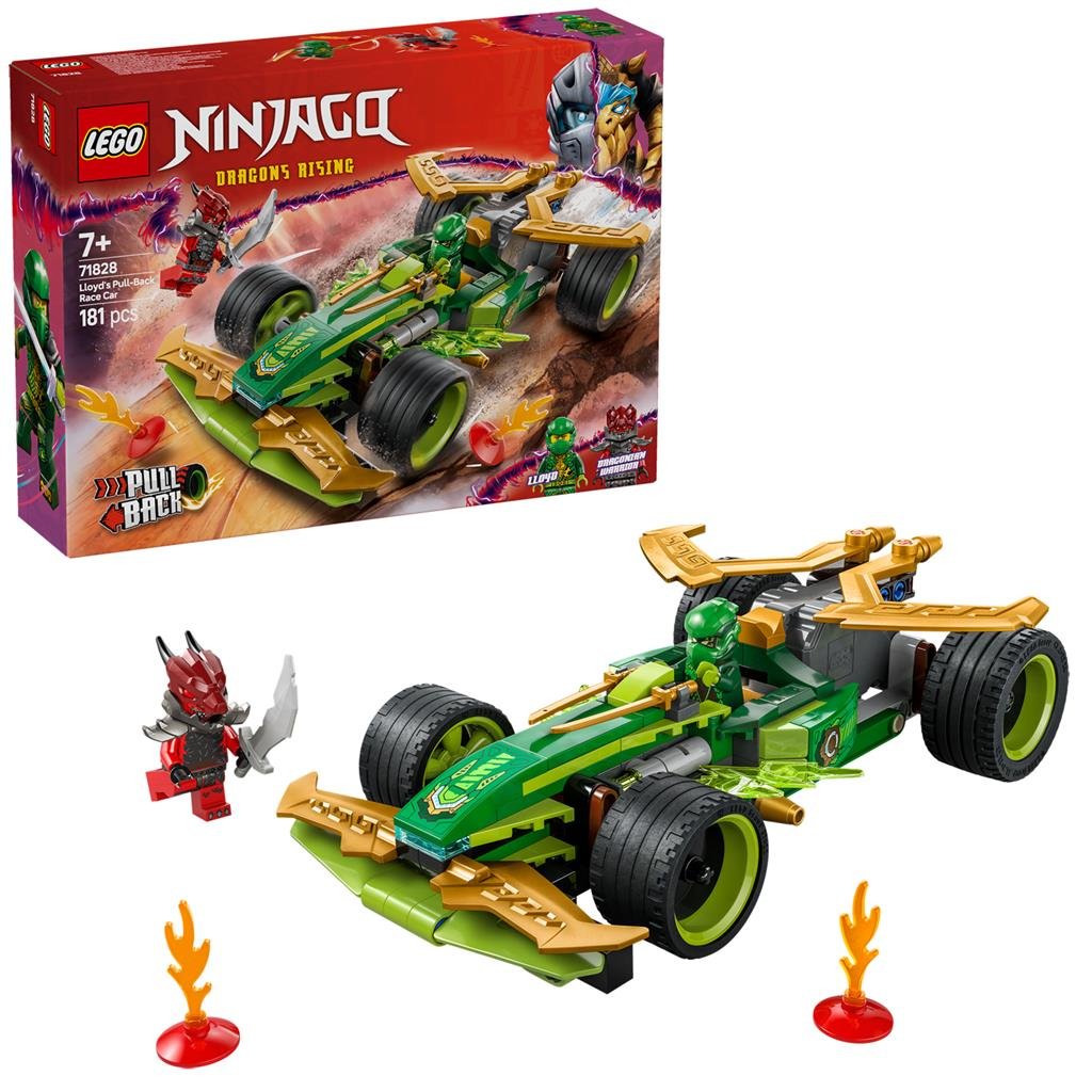 LEGO Ninjago 71828 Lloyd's pull-back racewagen met verpakking en minifiguren