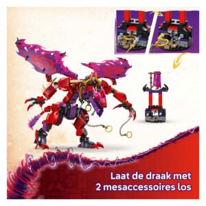 LEGO Ninjago Thunderfang draak met twee los te koppelen mesa-accessoires uit set 71832