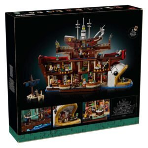 Achterzijde van LEGO One Piece Baratie doos met interieurdetails