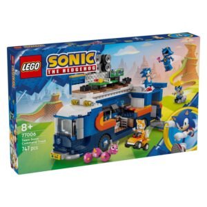Voorkant van LEGO Sonic 77006 Team Sonic Command Truck met figuren en accessoires