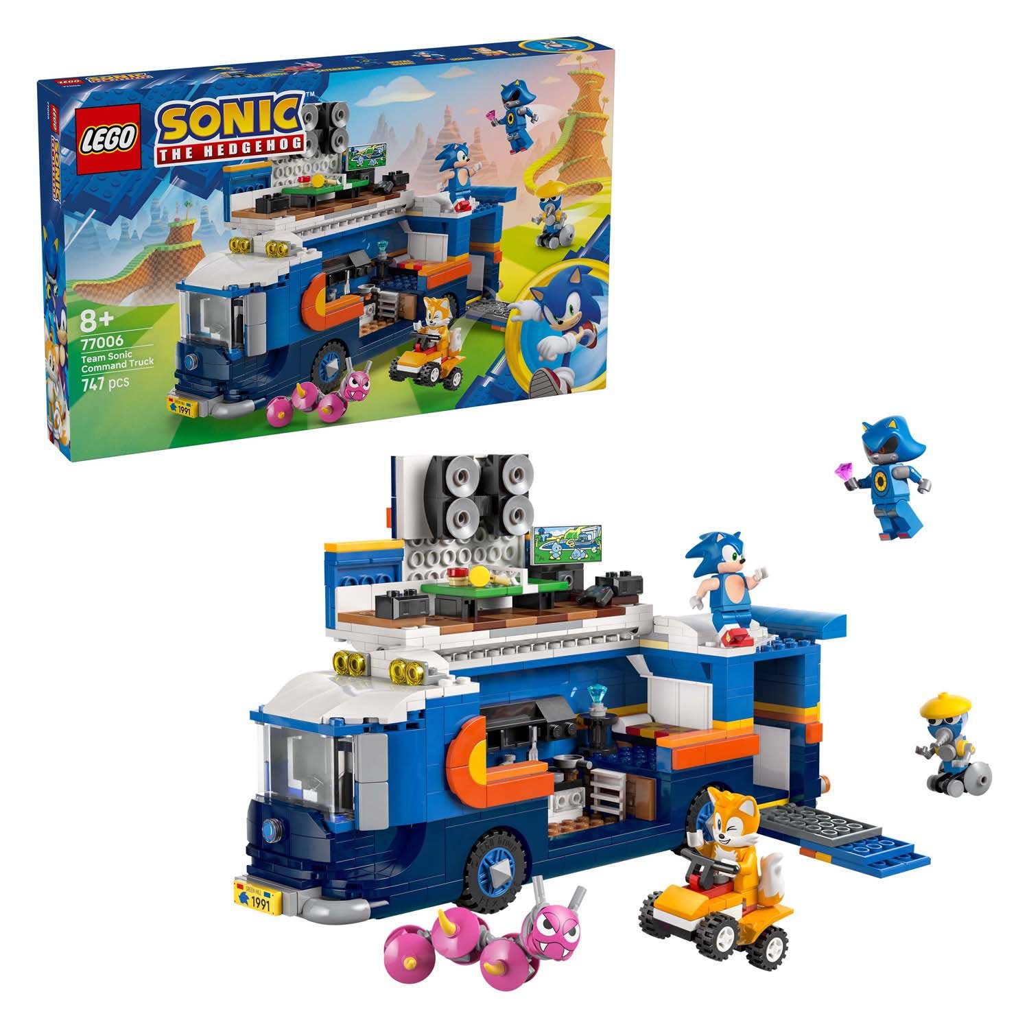 lego-sonic-team-truck-speelset-uitgeklapt LEGO Sonic the Hedgehog 77006 Team Sonic Commandotruck speelset met truck, figuren en accessoires in actie