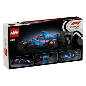 Achterkant doos van LEGO Red Bull F1 bouwdoos met extra detailweergave