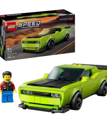 LEGO Speed Champions 77237 Dodge Challenger SRT Hellcat sportauto met minifiguur en productverpakking"