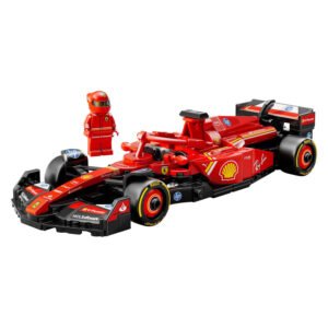 LEGO Ferrari SF-24 Formule 1 raceauto model van dichtbij bekeken