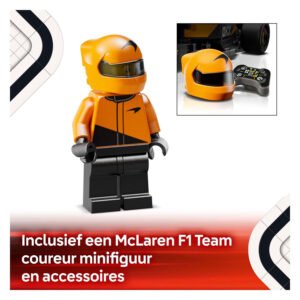LEGO McLaren F1 Team minifiguur met oranje helm en accessoires