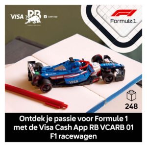 LEGO Speed Champions Visa Cash App RB VCARB 01 F1 auto op notitieboek