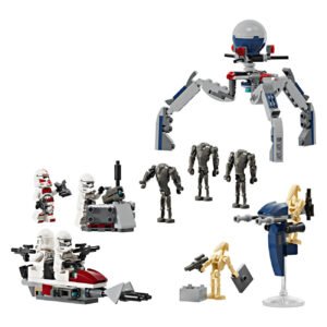 Alle onderdelen van LEGO Star Wars 75372 Clone Trooper set uitgestald