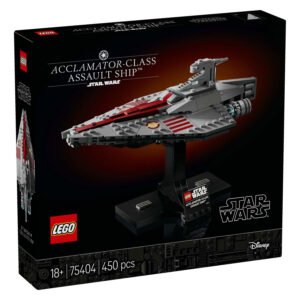 Voorkant van doos LEGO Star Wars Acclamator-class Assault Ship bouwdoos met 450 stenen