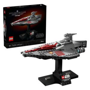LEGO Star Wars 75404 Acclamator-class Assault Ship met bijhorende verpakking op witte achtergrond