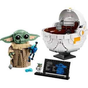 LEGO Star Wars Grogu figuur met hover pram, accessoires en naamplaatje