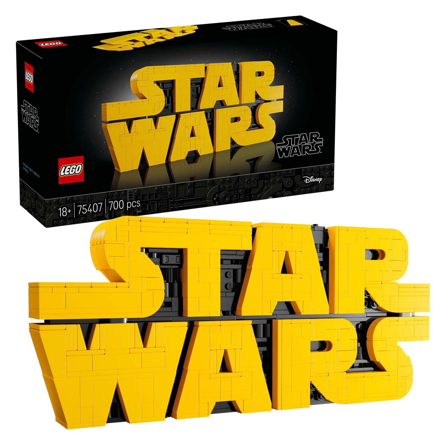 lego-star-wars-logo-gele-blokken-75407 LEGO Star Wars 75407 Star Wars logo constructie met LEGO blokken
