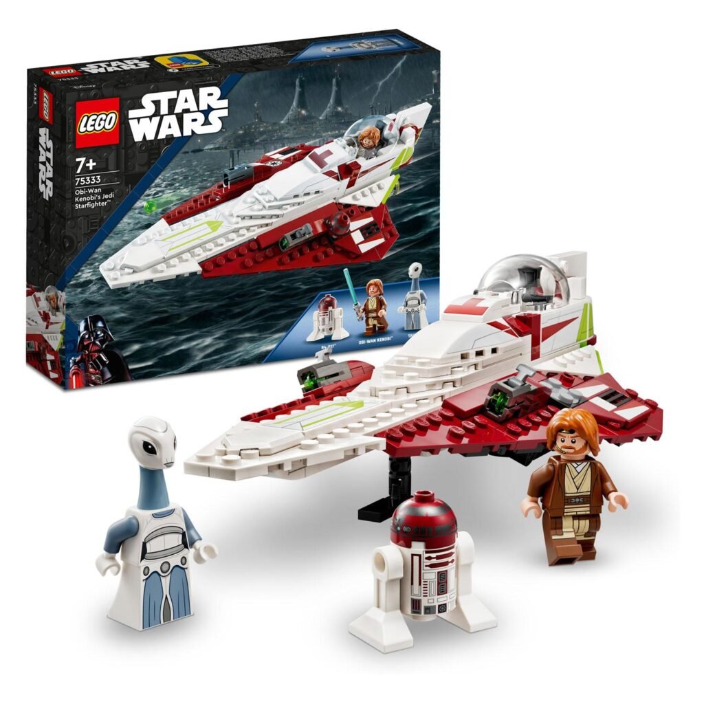 LEGO Star Wars 75333 De Jedi Starfighter Obi-Wan Kenobi set met verpakking en minifiguren