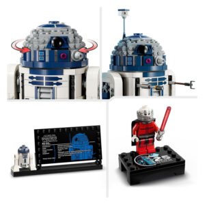 Draaibaar hoofd en uitschuifbare armen van LEGO R2-D2 Star Wars set in detail