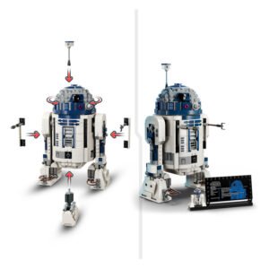 Uitschuifbare onderdelen van LEGO R2-D2 Star Wars robot met interactieve functies