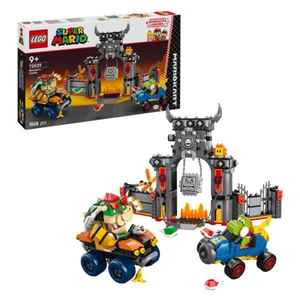 LEGO Super Mario 72039 Mario Kart - Bowsers Kasteel set met doos en uitgeklapte speelomgeving