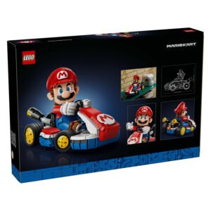 LEGO Mario Kart bouwset met Mario in zijn kart, productverpakking achterkant