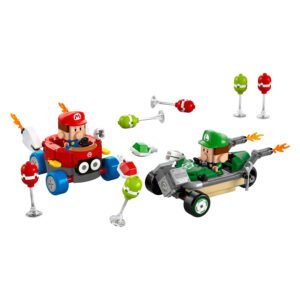 LEGO Super Mario Kart bouwset met Baby Mario en Baby Luigi in racekarts
