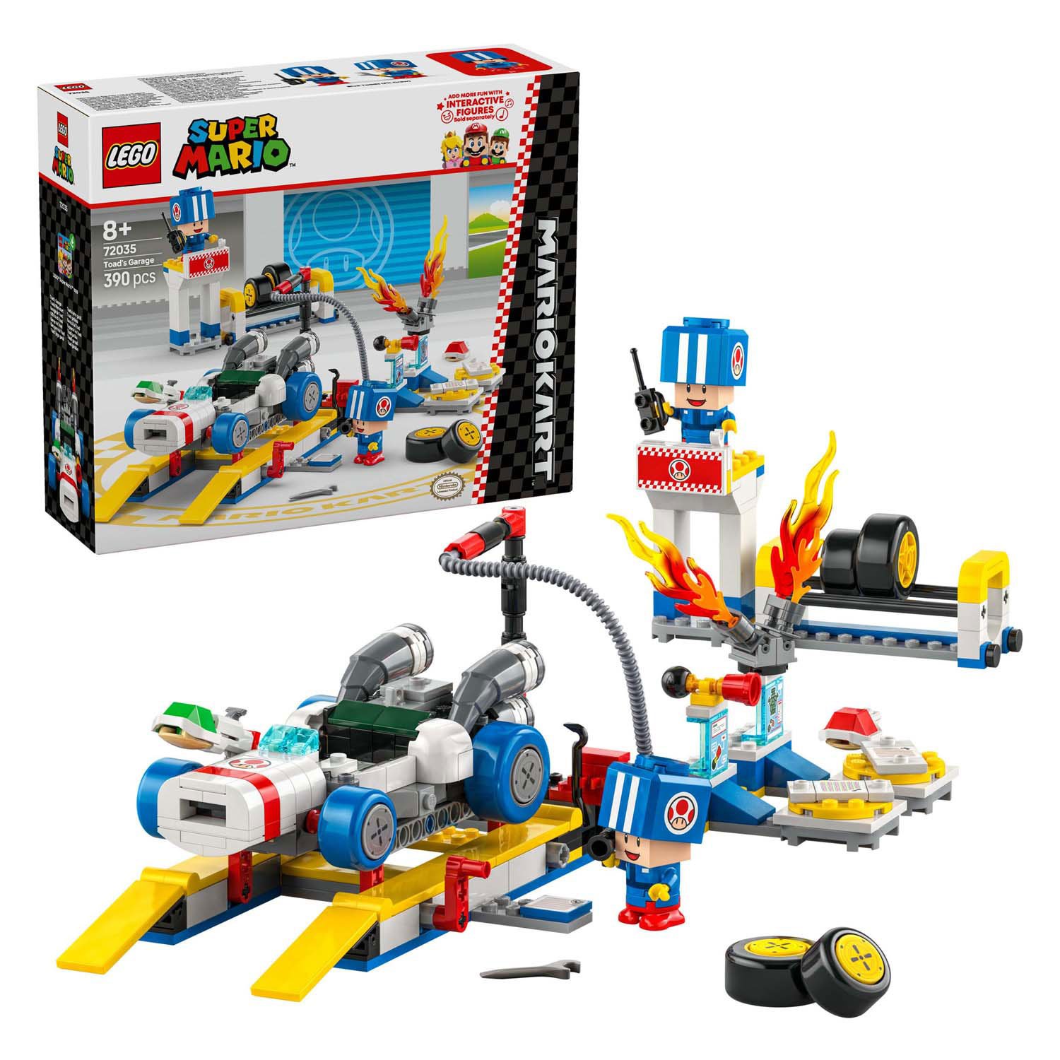 lego super-mario-toads-garage-complete-set-met-doos LEGO Super Mario 72035 Mario Kart - Toads Garage complete set met doos