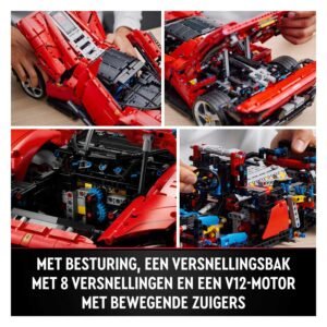 Technische onderdelen LEGO Ferrari Daytona SP3 met V12-motor
