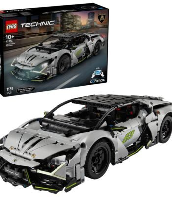 LEGO Technic 42214 Lamborghini Revuelto Supersportwagen set met doos en sportauto op schaal