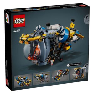 Achterkant doos van LEGO Technic doos met onderzeeër en functies