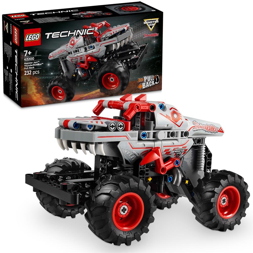 lego-technic-thunderroarus-met-doos LEGO Technic 42200 Monster Jam ThunderROARus Pull-Back bouwmodel met originele doos