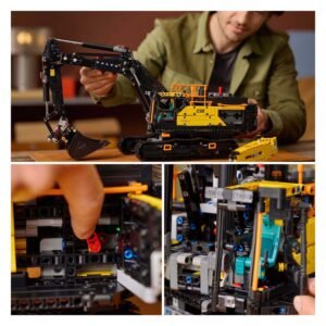 LEGO Technic Volvo EC500 graafmachine met gedetailleerde motor en cabine in actie