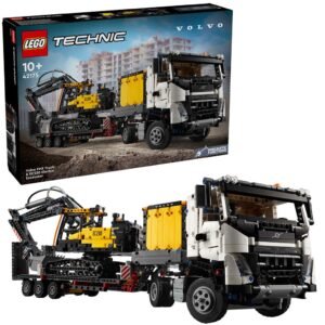 LEGO Technic 42175 Volvo FMX Truck & EC230 Elektrische Graafmachine bouwset met verpakking en gemonteerde Volvo FMX truck