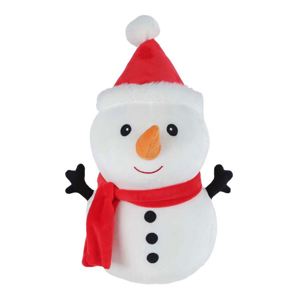 Pluche sneeuwpop knuffel met kerstmanmuts en rode sjaal Take Me Home Knuffel Pluche - Sneeuwpop Olaf, 40cm