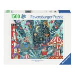 Ravensburger puzzeldoos met kleurrijke circusillustratie van 1500 stukjes Ravensburger Legpuzzel Willkommen Beim Zirkus, 1000st.