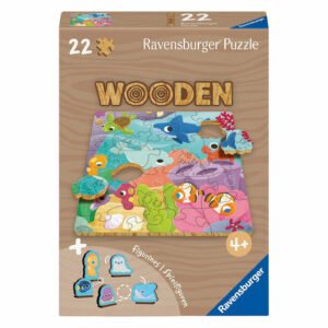 Ravensburger houten legpuzzel onderwaterdieren met kleurrijke zeedieren voor kinderen vanaf 4 jaar