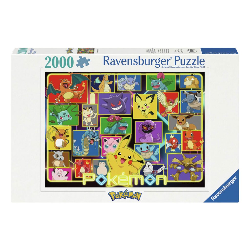 Ravensburger legpuzzel Pokémon met 2000 stukjes en kleurrijke afbeelding van Pikachu en vrienden