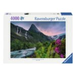 Ravensburger puzzel van 4000 stukjes met spectaculair Noors berglandschap en watervallen Ravensburger Legpuzzel Atemberaubende Bergstimmung, 4000st.