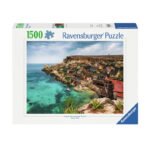 Ravensburger puzzel van kleurrijk kustdorp in Malta met 1500 stukjes Ravensburger Legpuzzel Popeye Village Malta, 1500st.