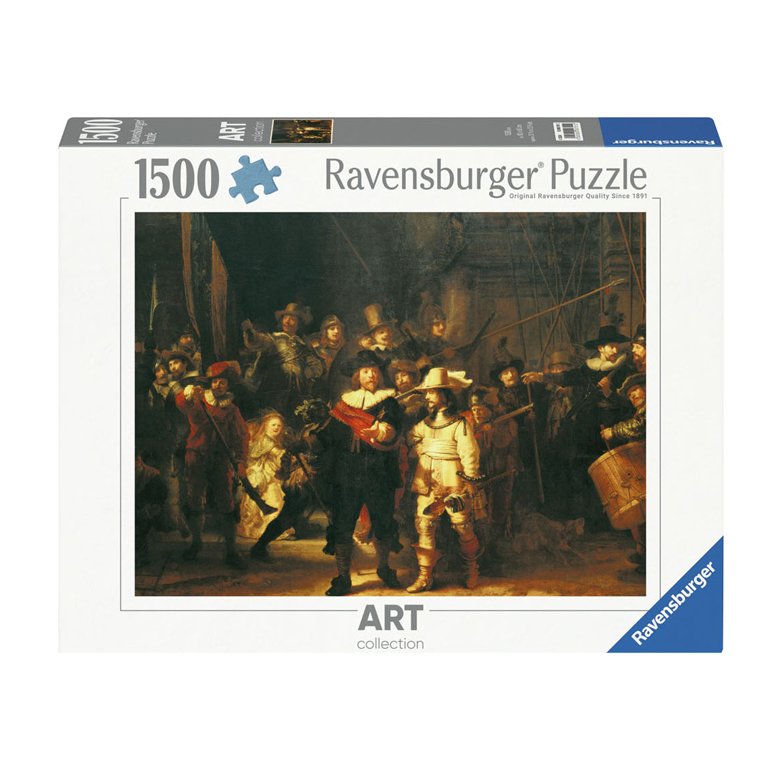 Ravensburger Legpuzzel De Nachtwacht puzzeldoos met schilderij De Nachtwacht van Rembrandt, 1500 stukjes