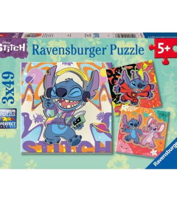 Ravensburger Legpuzzel Stitch puzzeldoos met drie vrolijke illustraties voor kinderen