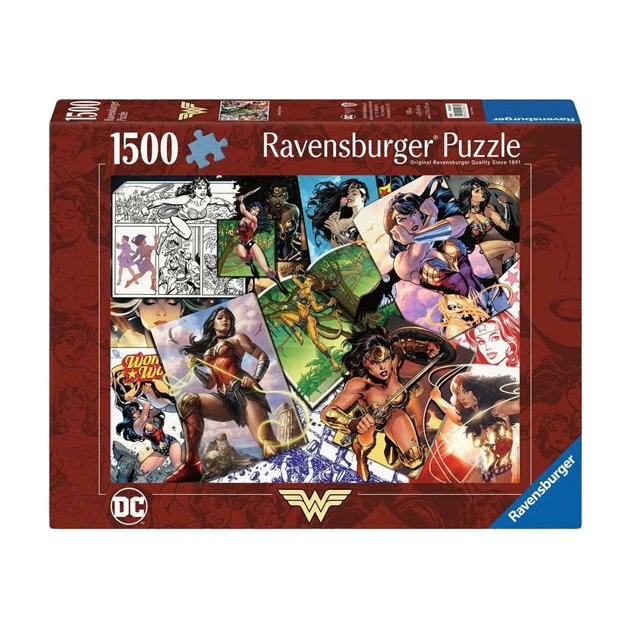 Ravensburger puzzeldoos met Wonder Woman stripcollage van 1500 stukjes Ravensburger Legpuzzel Wonder Woman, 1500st.
