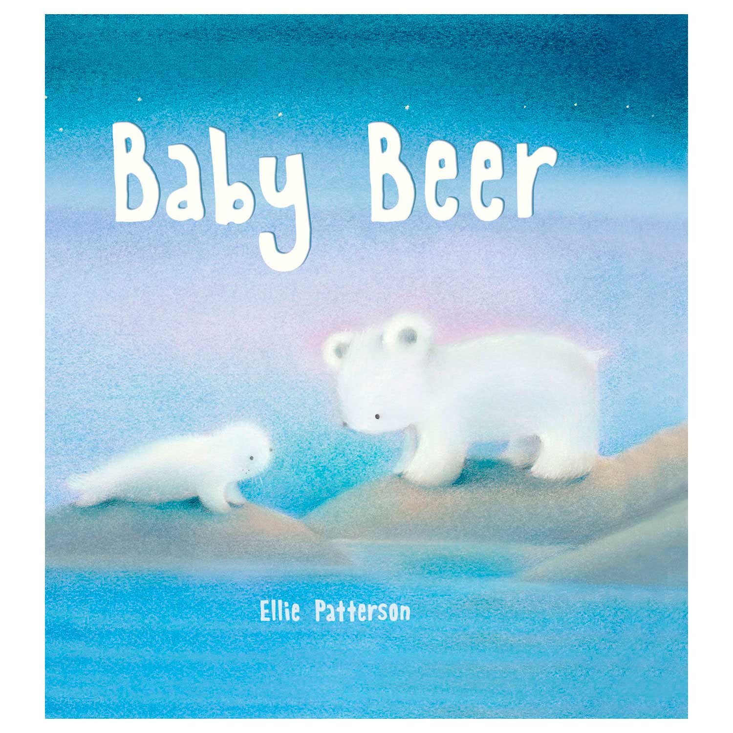 rebo-publishers-boekomslag-baby-beer-ijsberen-ellie-patterson Boekomslag van 'Baby Beer' met twee witte ijsberen tegen een zachte, pastelblauwe achtergrond Baby Beer