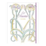 Voorkant van Art Nouveau kleurboek met florale lijnen en paarse accenten Art Nouveau - Kleurboek