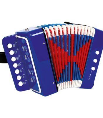 Zijkant van Small Foot accordeon blauw met toonknoppen