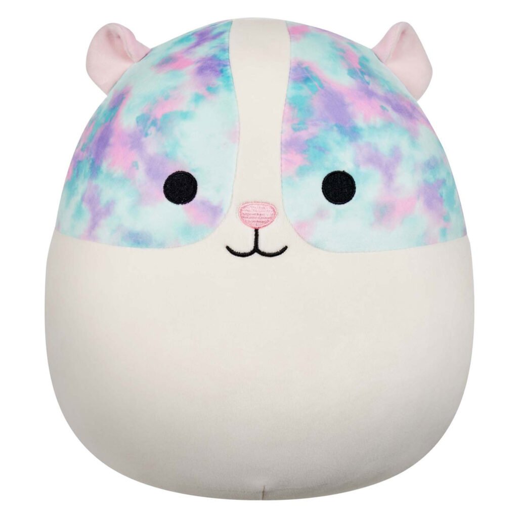 Schattige Squishmallow pluche met pastelkleurige vacht en hamstergelaat Squishmallows Knuffel Pluche - Rhys de Cavia, 30cm