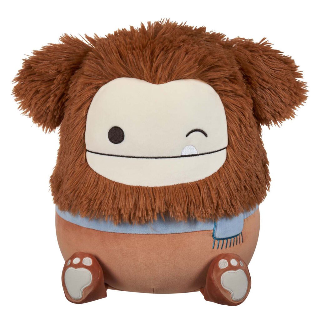 Schattige Squishmallow yeti knuffel met tanden en zachte vacht in bruin en beige Squishmallows Knuffel Pluche - Knipogende Bigfoot, 30cm