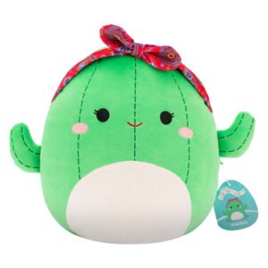 Squishmallows Maritza cactus knuffel met label en kleurrijk haarbandje Squishmallows Knuffel Pluche - Maritza Groene Cactus, 30cm
