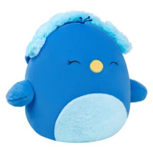Blauwe Squishmallows pinguïn knuffel schuin van voren met glimlach en zachte textuur