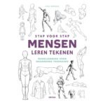 Omslag van Stap voor Stap Mensen Leren Tekenen Hobbyboek voor beginnende tekenaars met diverse lichaamshoudingen en schetsen
