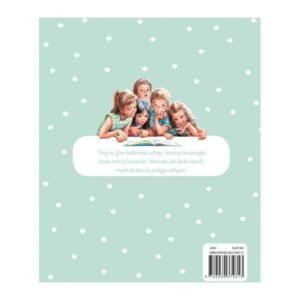 Achterkant van het boek Tiny in de tuin met kinderen die samen een boek lezen