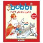 Kinderboek Bobbi viert Sinterklaas met Sinterklaas op witte schimmel Bobbi Viert Sinterklaas/Viert Kerst Omkeerboek